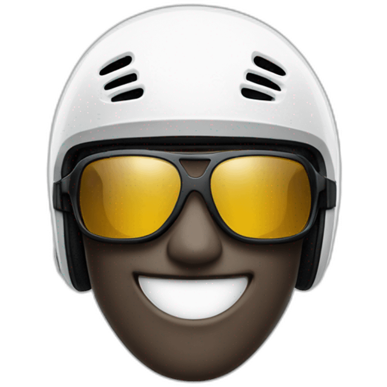 Grinning emoji with professional biking helmet and sports shades (Not riding a bike) emoji