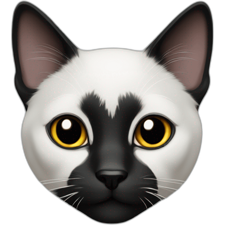 Black and white cat with black nose emoji