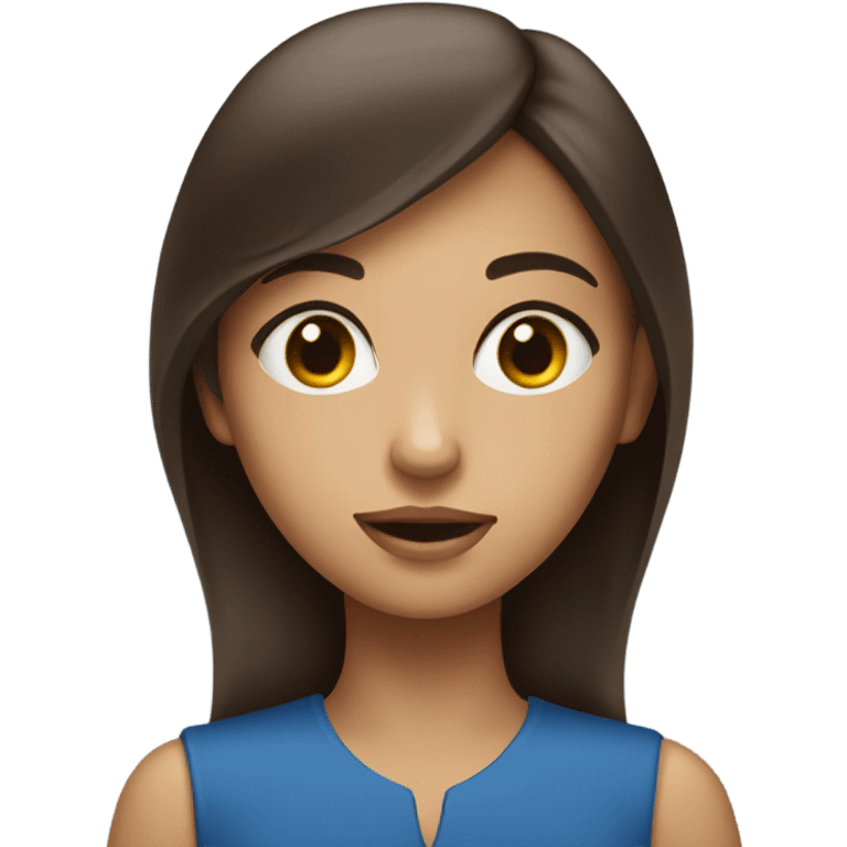 Fille brune yeux bleu  emoji