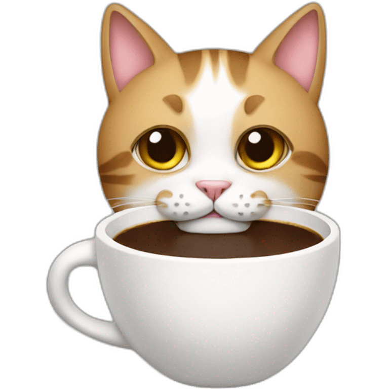 Cat with coffee emoji