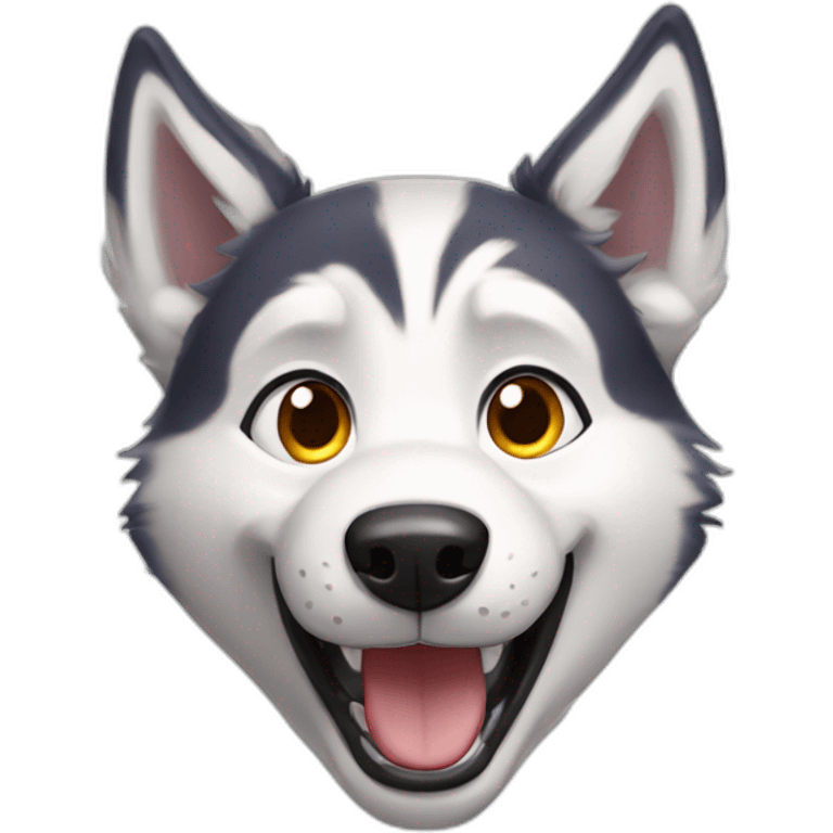 Very happy husky emoji