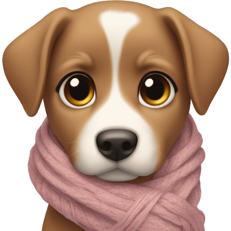 puppy eyes with scarf emoji