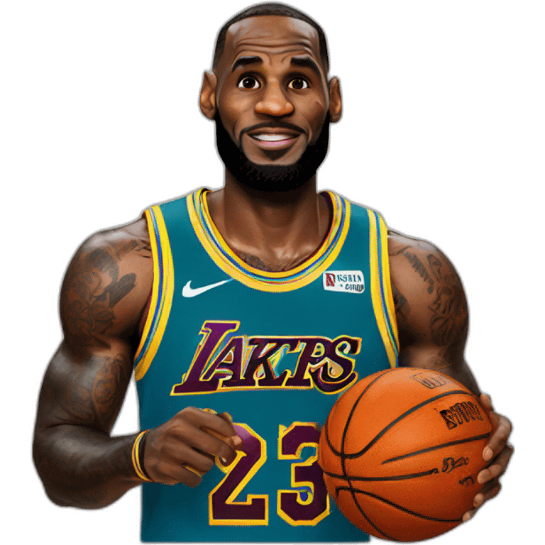 Lebron james holding a basketball emoji