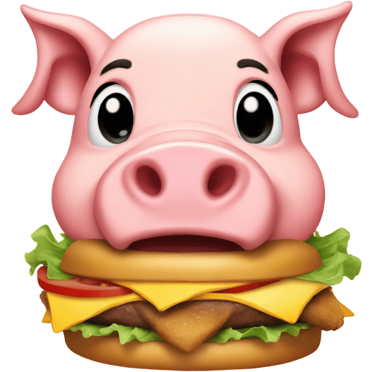 Pig eating burger  emoji