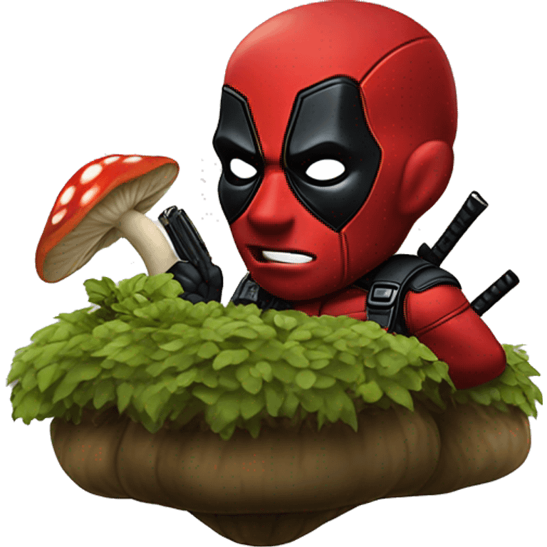  Capture the essence of Mycel and mushrooms with Deadpool. emoji