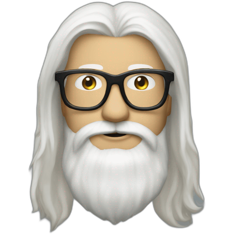 douglas gayeton - white long hair beard black glasses camera emoji