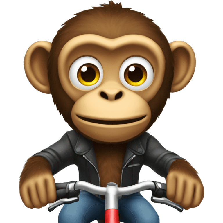 A monkey on a bicycle simulator emoji