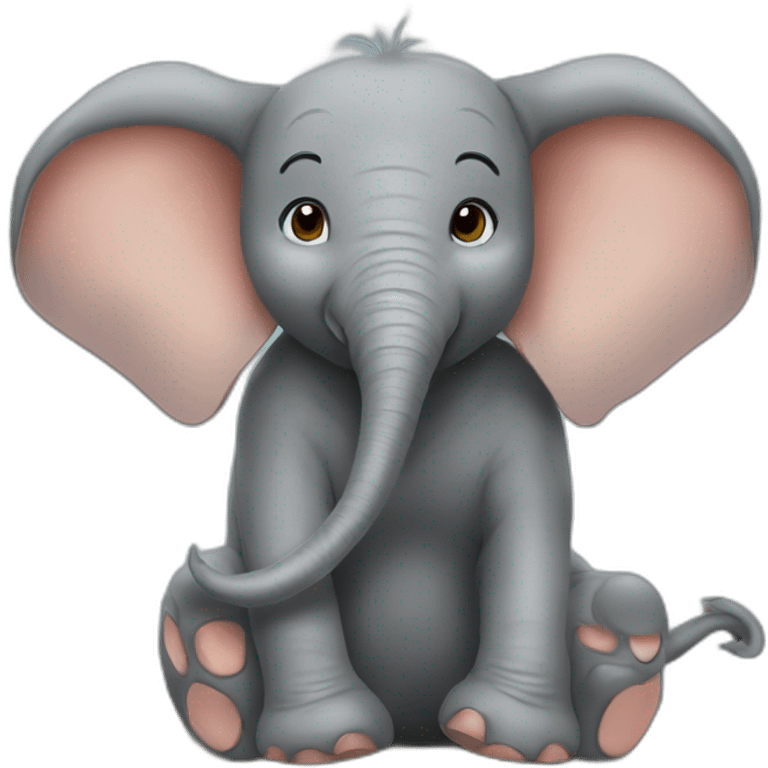 Elephant j'aime bale ant une souris emoji