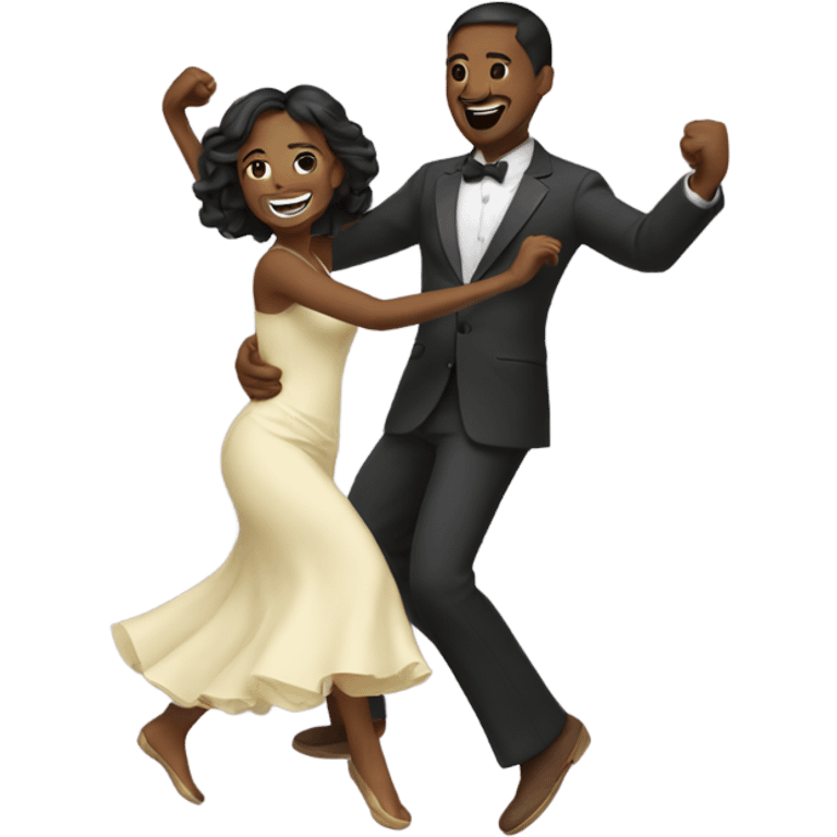 Happy couple dancing together  emoji