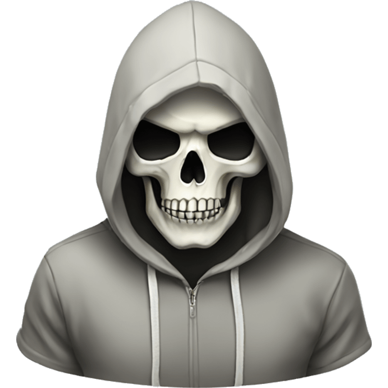 Skull wearing a hoodie emoji