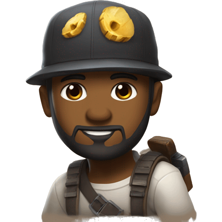 Hombre jugador de freefire cara nerviosa y haciendo para que guarde silencio emoji