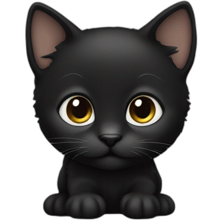 black kitten emoji