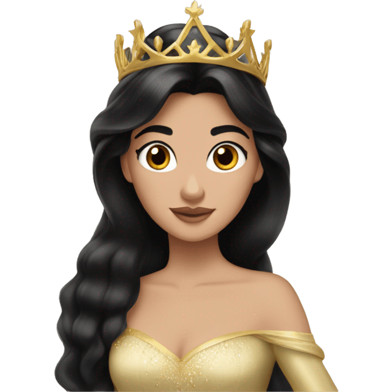 Princess Aurora with black hair with gold tiara  emoji