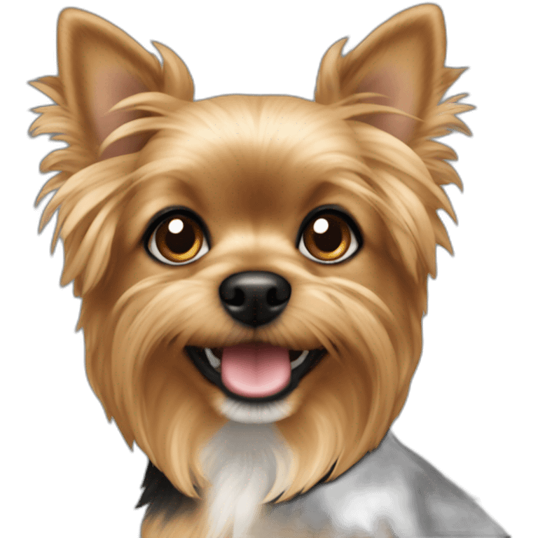 Dog chorkie black cutted ear emoji