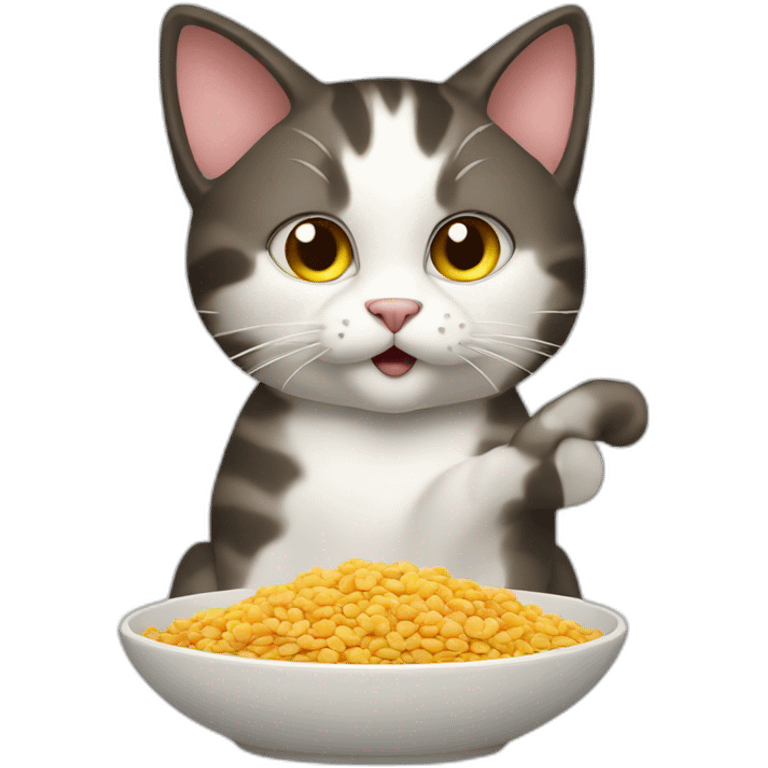 cat eating cereals emoji