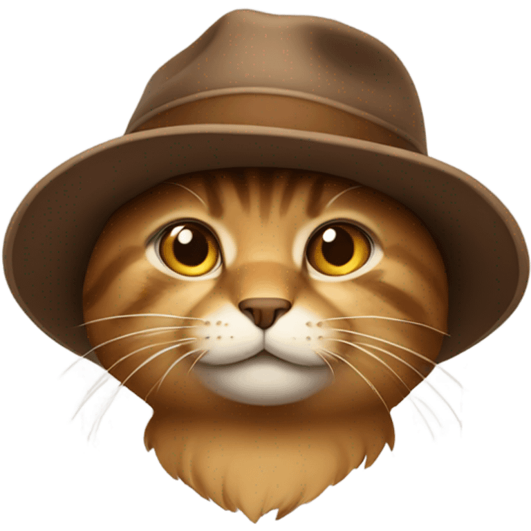 cat wearing brown hat emoji