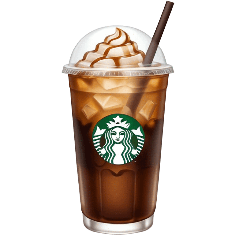 Starbuck ice coffee with ice cubes emoji