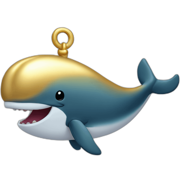 Glistening solid gold gold whale  emoji