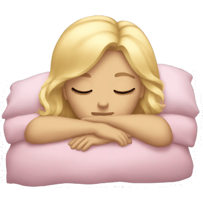 Blonde girl sleeping emoji