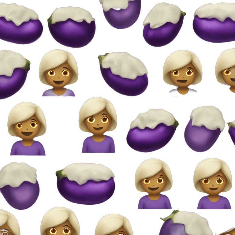 Woman with eggplant emoji