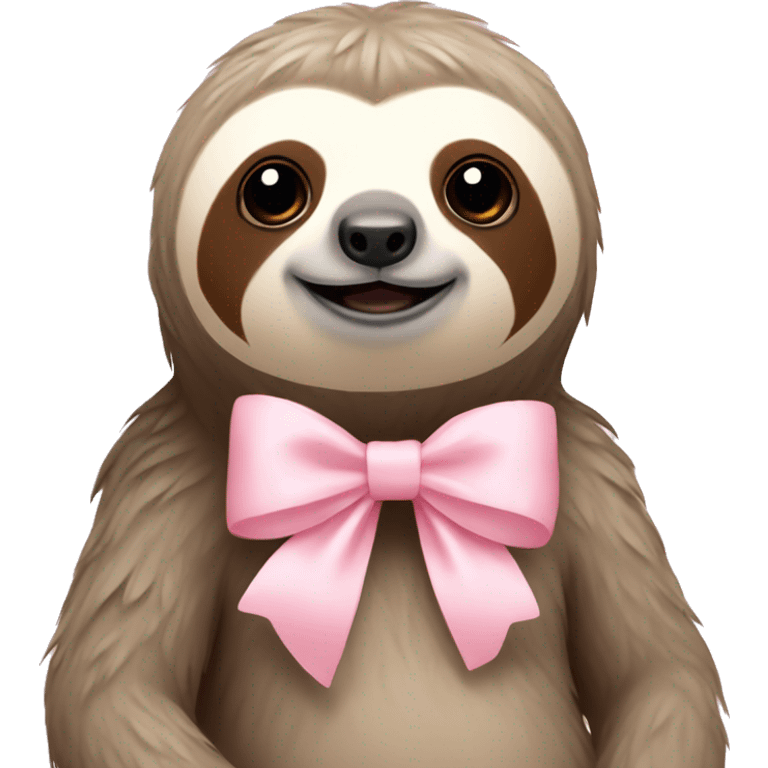 Light beige sloth with light pink bow on head emoji