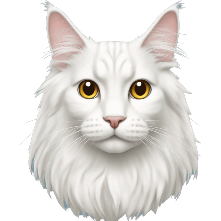 White Maine Coon cat emoji