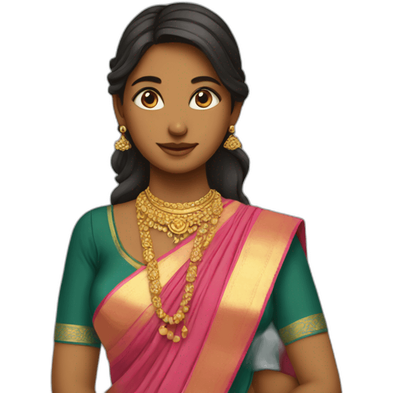 A girl with saree emoji