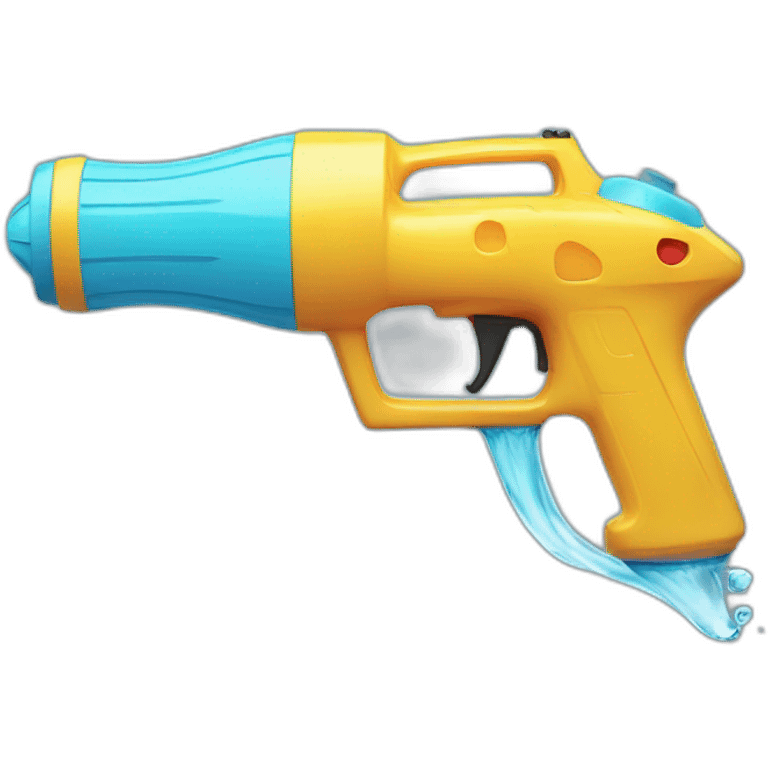 holding large scary water gun emoji