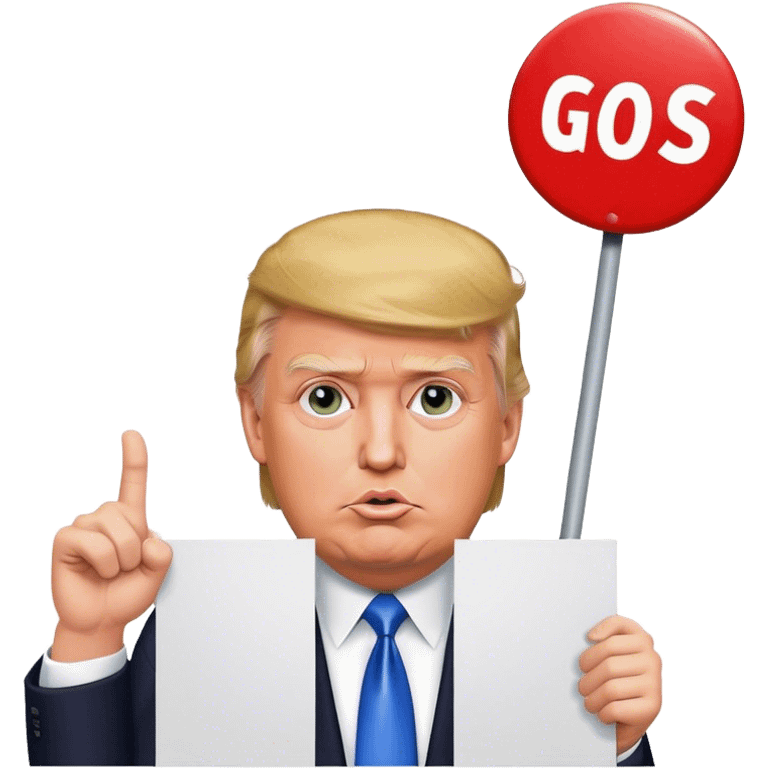 Donald trump holding a sign saying Go Tess  emoji