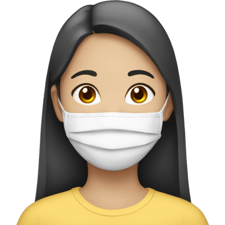 Asian girl with facemask emoji