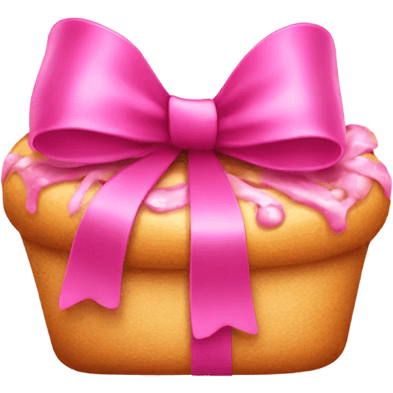 Pink bow on food emoji