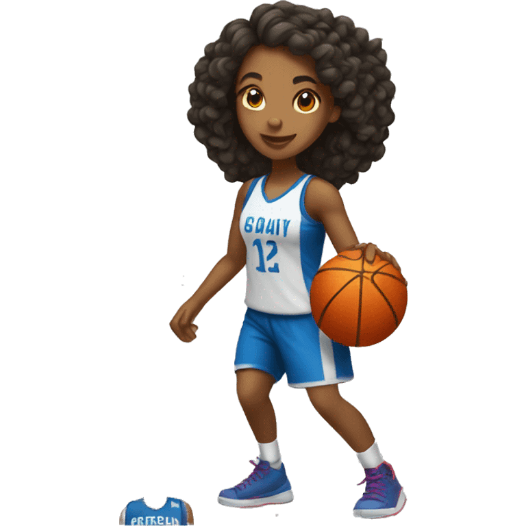 mixed girl playing basketball  emoji