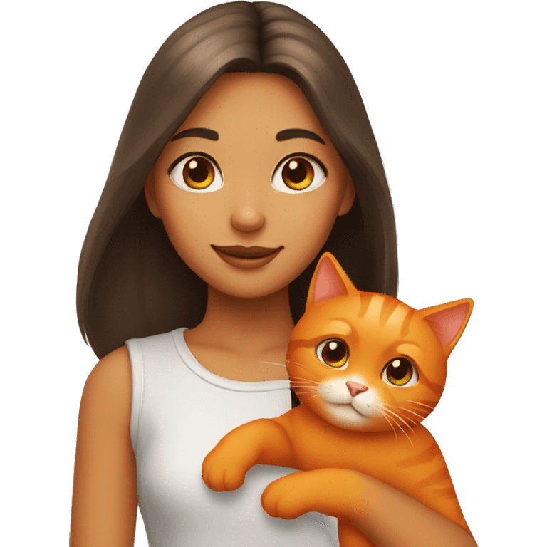 Girl and orange cat emoji