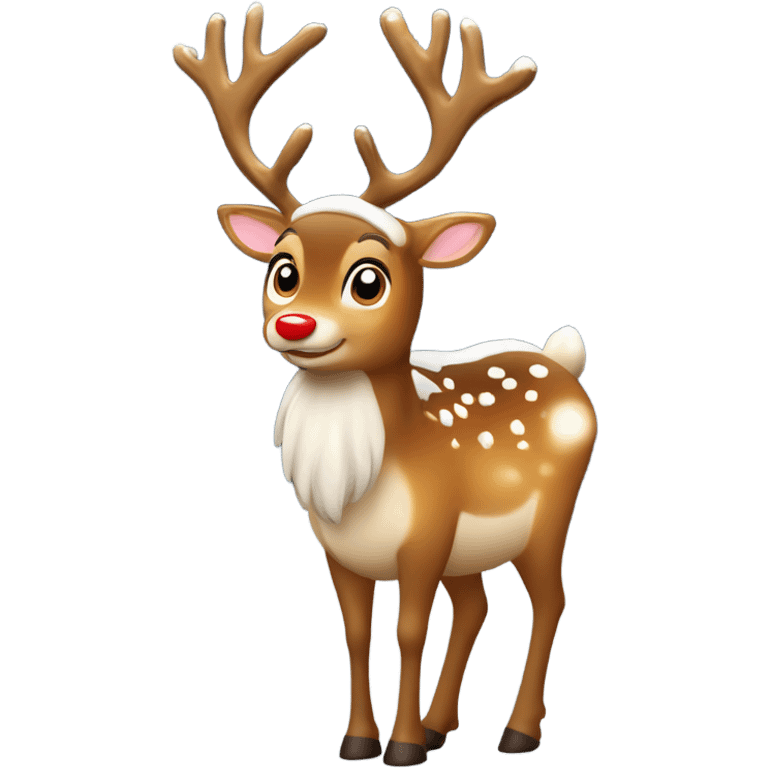 Roudolph the red nose Reinedeer Christmas snowing bright lights emoji