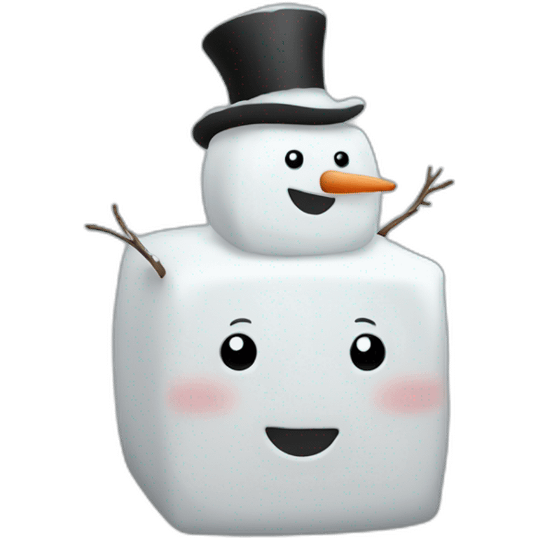 Cubic snowman emoji