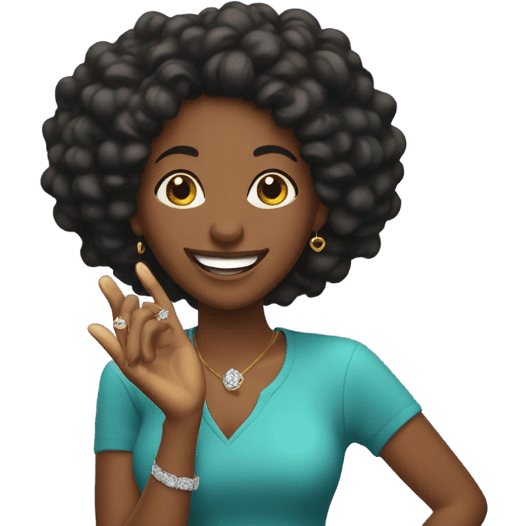 black woman engaged emoji