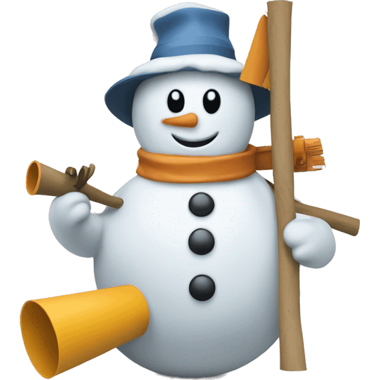 snowman holding construction plans emoji