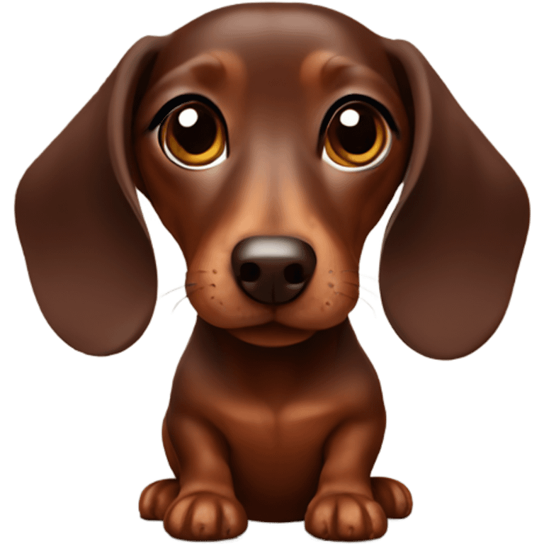 Mini chocolate dachshund emoji