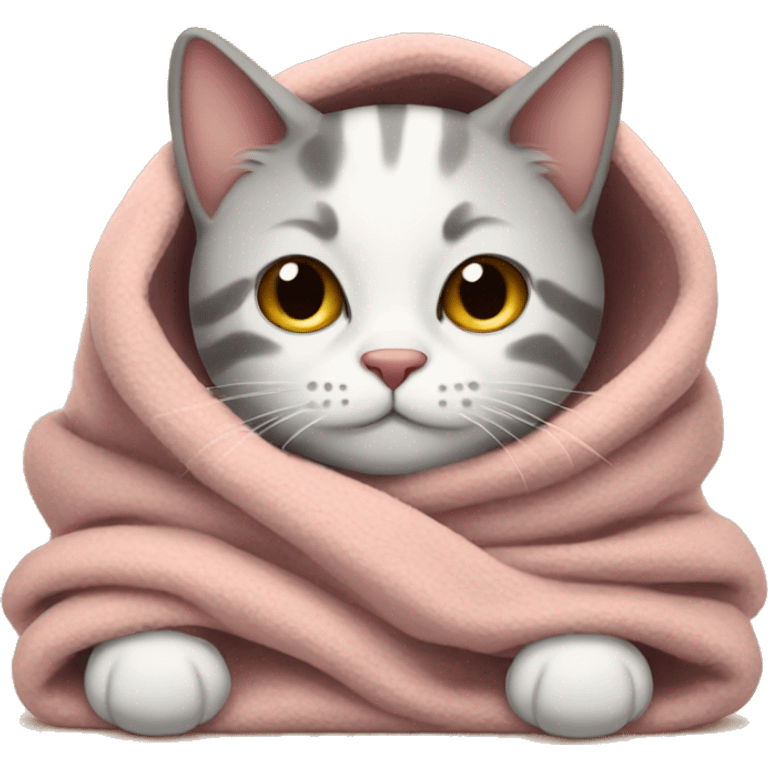 Cat in a cozy blanket  emoji