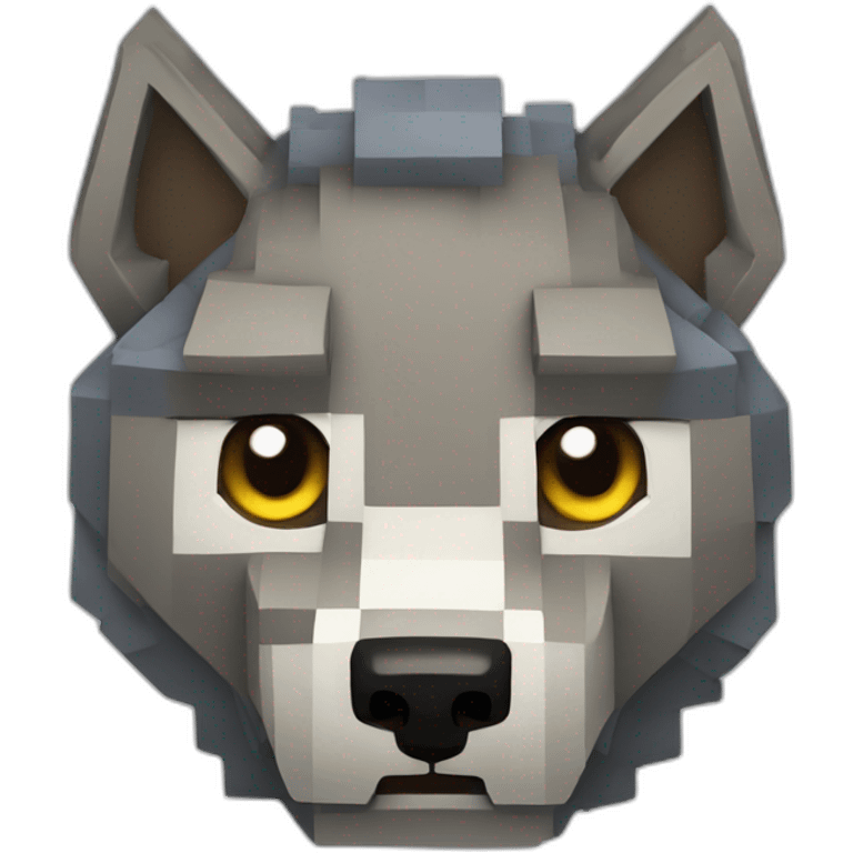 A Minecraft wolf emoji