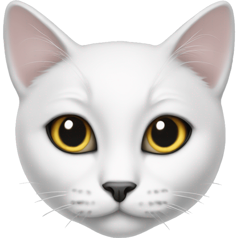 White cat with black heart on side emoji