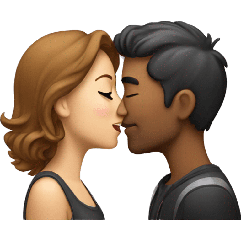 a guy and woman kiss emoji