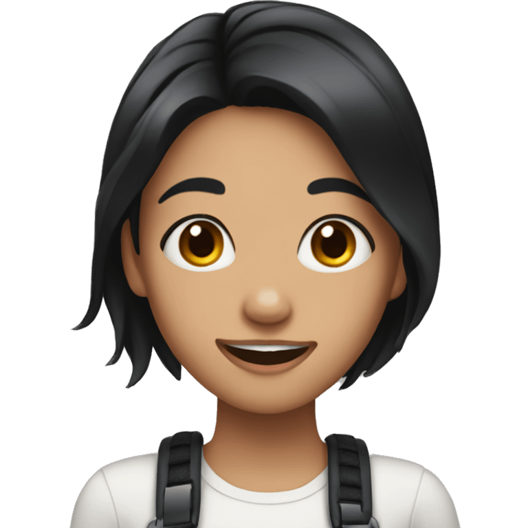 girl with black hair and braces emoji