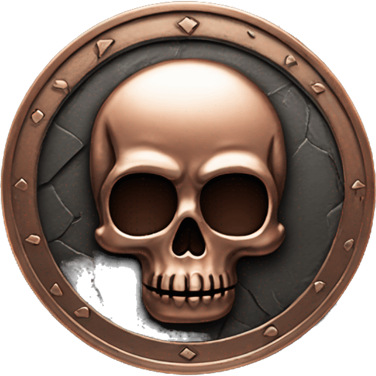 black COIN copper with skull emoji