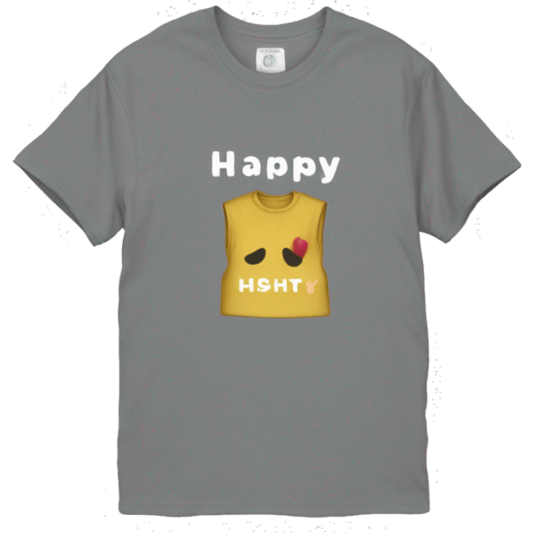 Shirt with the text HAPPY emoji