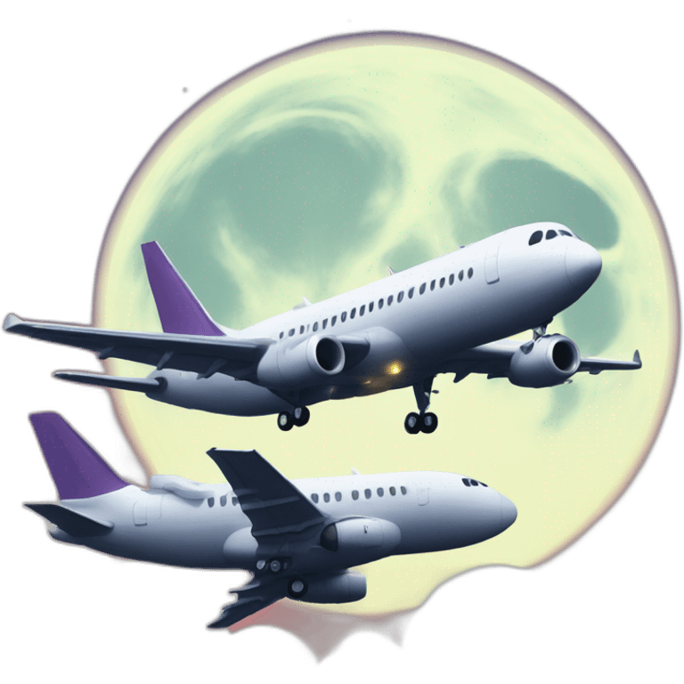 Chat Potté sur un avion qui se crash sur la lune de sang emoji