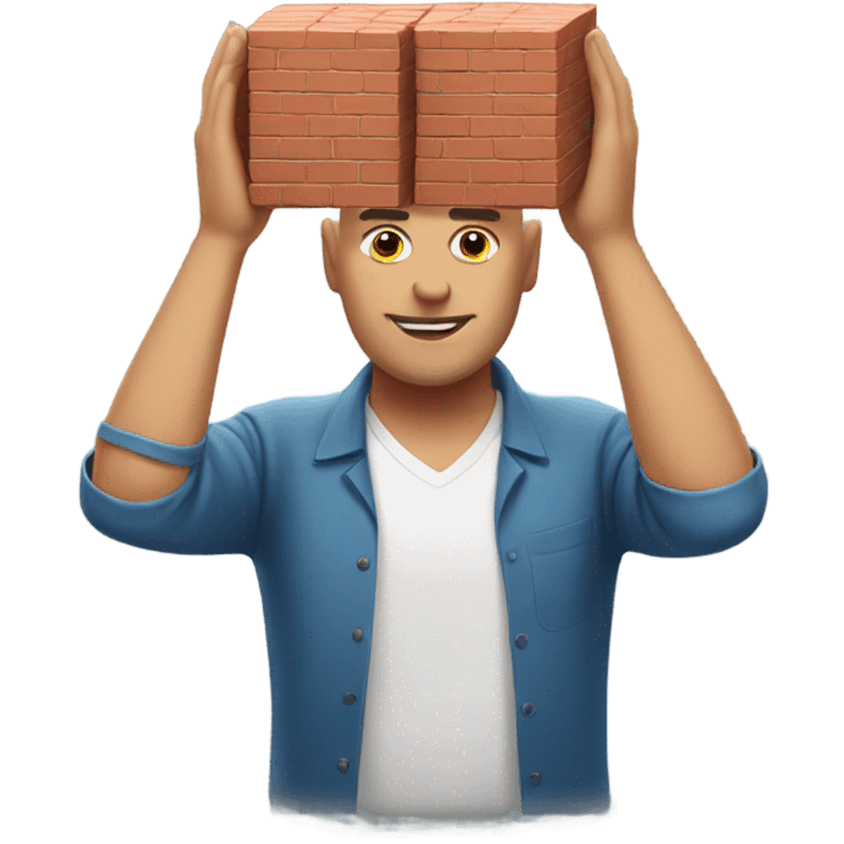 Bald guy with brick on head emoji