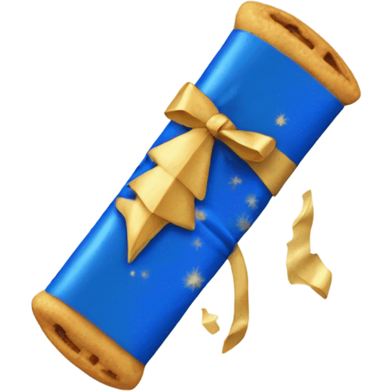 Blue festive cracker emoji