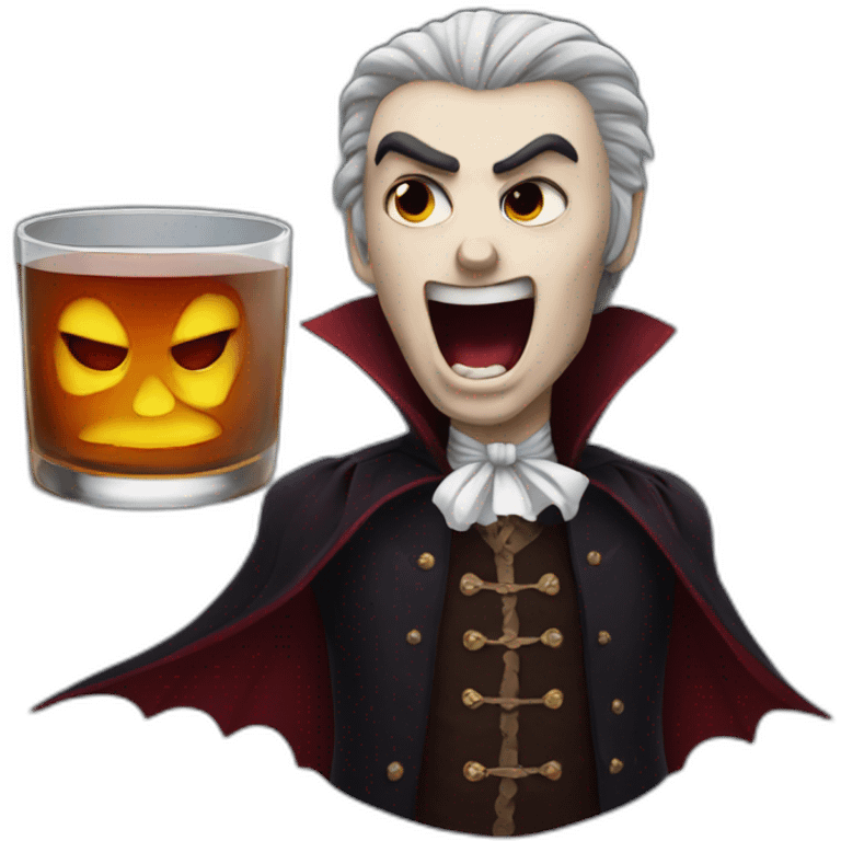 Vampire and whiskey emoji