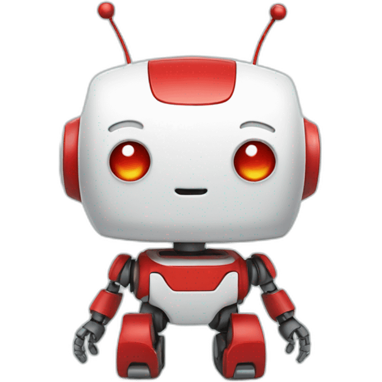 cute little white red robot emoji